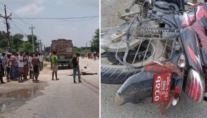 ट्यांकरको ठक्करले मोटरसाइकलमा सवार दुईजनाको मृत्यु