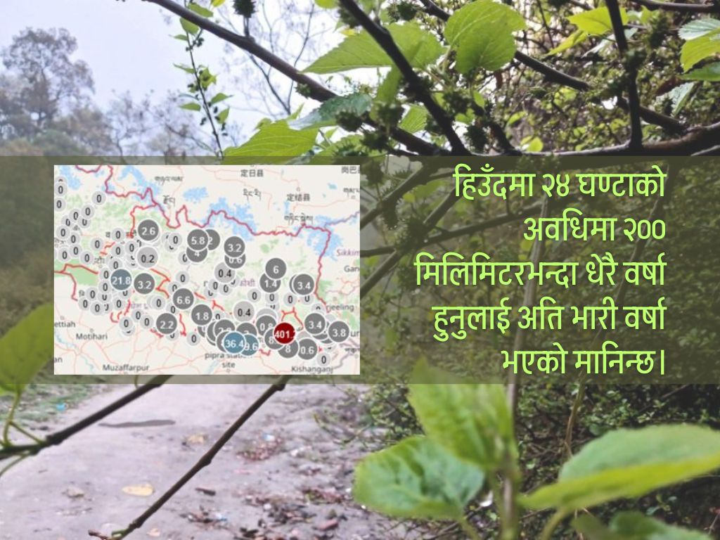 मोरङको केराबारीमा अति भारी वर्षा