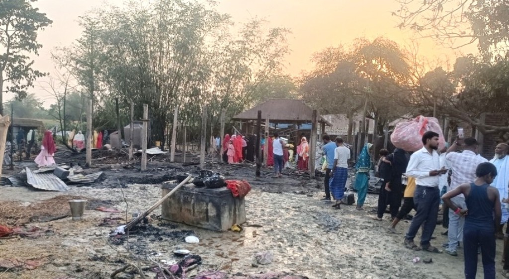 सुनसरीको हरिनगरमा ९ परिवारको २६ घरटहरा जलेर नष्ट