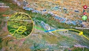 कोरियाबाट आएको विमान ४५ मिनट काठमाडौंको आकाशमा घुमेर दिल्लीतिर