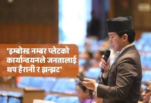 ‘इम्बोस्ड नम्बर प्लेट’ रोक्न संसदमा माग