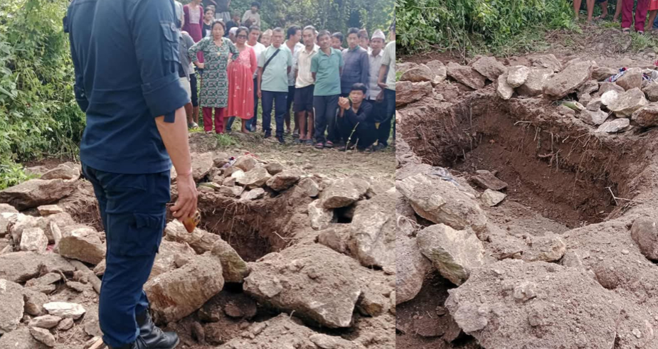 इलाममा रहस्यमय घटना : शव गाडेकै रात चिहान खोतलिएपछि…