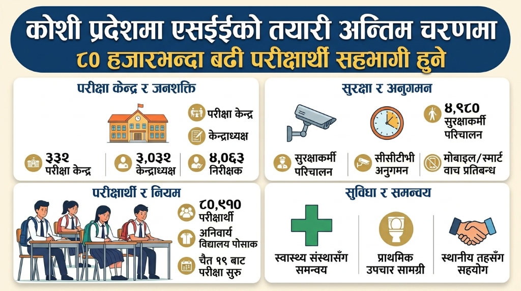 एसईई : कोशीमा ८० हजारभन्दा बढी परीक्षार्थी